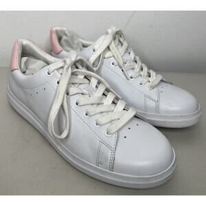 Tory Burch Howell Court Sneaker White Pink Leather Women’s 8 & 8.5